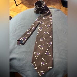 Vintage U.S. Polo Brown and Purple Geometric Pattern Tie 90s